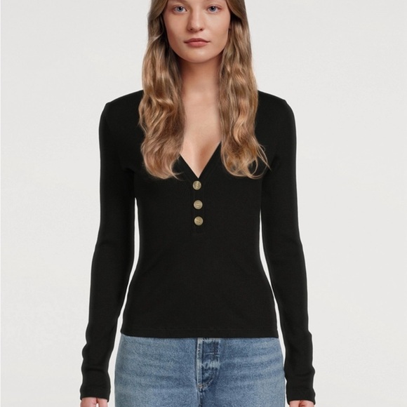 Citizens of Humanity Scarlett Ribbed Henley. Size small - Picture 2 of 6